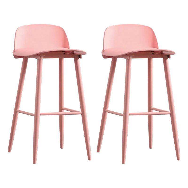 Scandinavian Footrest Home Stool Matte Finish Plastic Bar Stool Pink 2 Piece Set Clearhalo 'Bar Furniture' 'Bar Stools' 'bar_stools' 'furn' 'furn_bar_stools' 'Furniture' 'furniture_bar_stools' 'Kitchen & Dining Furniture' 4984316