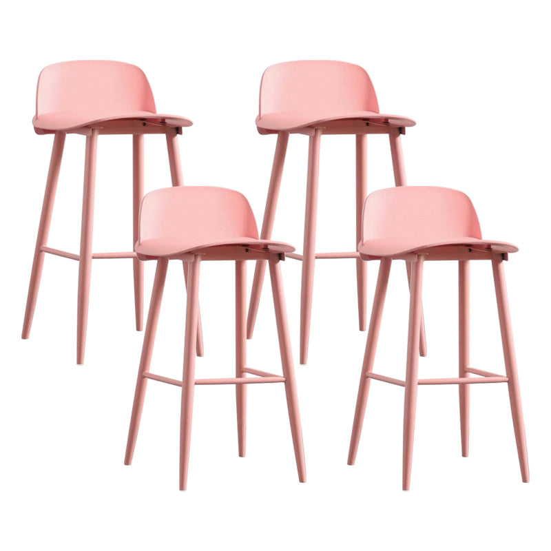 Scandinavian Footrest Home Stool Matte Finish Plastic Bar Stool Pink 4 Piece Set Clearhalo 'Bar Furniture' 'Bar Stools' 'bar_stools' 'furn' 'furn_bar_stools' 'Furniture' 'furniture_bar_stools' 'Kitchen & Dining Furniture' 4984317
