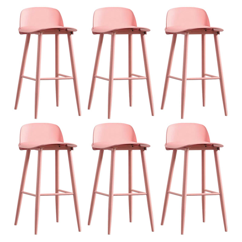 Scandinavian Footrest Home Stool Matte Finish Plastic Bar Stool Pink 6 Piece Set Clearhalo 'Bar Furniture' 'Bar Stools' 'bar_stools' 'furn' 'furn_bar_stools' 'Furniture' 'furniture_bar_stools' 'Kitchen & Dining Furniture' 4984319