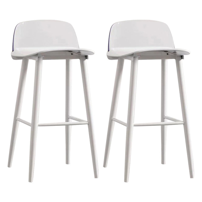 Scandinavian Footrest Home Stool Matte Finish Plastic Bar Stool White-Clear 2 Piece Set Clearhalo 'Bar Furniture' 'Bar Stools' 'bar_stools' 'furn' 'furn_bar_stools' 'Furniture' 'furniture_bar_stools' 'Kitchen & Dining Furniture' 4984323