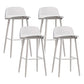 Scandinavian Footrest Home Stool Matte Finish Plastic Bar Stool White-Clear 4 Piece Set Clearhalo 'Bar Furniture' 'Bar Stools' 'bar_stools' 'furn' 'furn_bar_stools' 'Furniture' 'furniture_bar_stools' 'Kitchen & Dining Furniture' 4984326