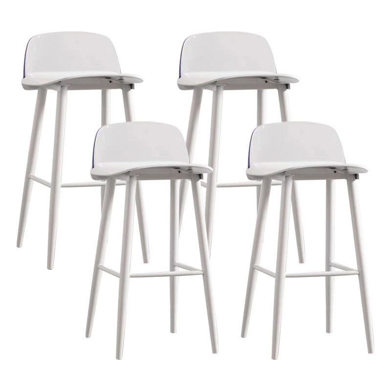 Scandinavian Footrest Home Stool Matte Finish Plastic Bar Stool White-Clear 4 Piece Set Clearhalo 'Bar Furniture' 'Bar Stools' 'bar_stools' 'furn' 'furn_bar_stools' 'Furniture' 'furniture_bar_stools' 'Kitchen & Dining Furniture' 4984326