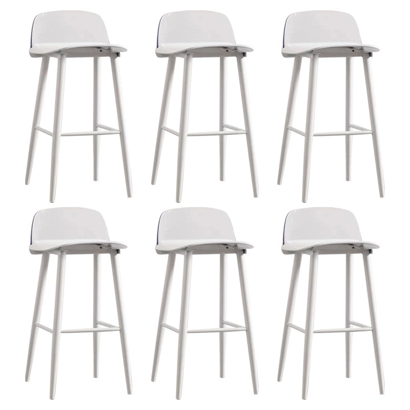 Scandinavian Footrest Home Stool Matte Finish Plastic Bar Stool White-Clear 6 Piece Set Clearhalo 'Bar Furniture' 'Bar Stools' 'bar_stools' 'furn' 'furn_bar_stools' 'Furniture' 'furniture_bar_stools' 'Kitchen & Dining Furniture' 4984327