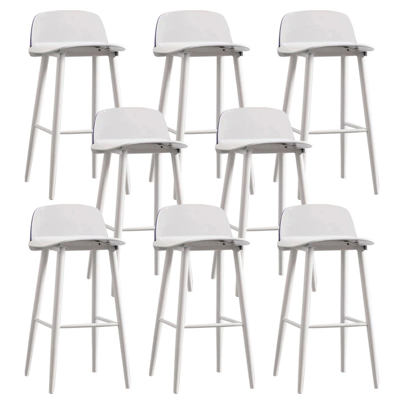 Scandinavian Footrest Home Stool Matte Finish Plastic Bar Stool White-Clear 8 Piece Set Clearhalo 'Bar Furniture' 'Bar Stools' 'bar_stools' 'furn' 'furn_bar_stools' 'Furniture' 'furniture_bar_stools' 'Kitchen & Dining Furniture' 4984329