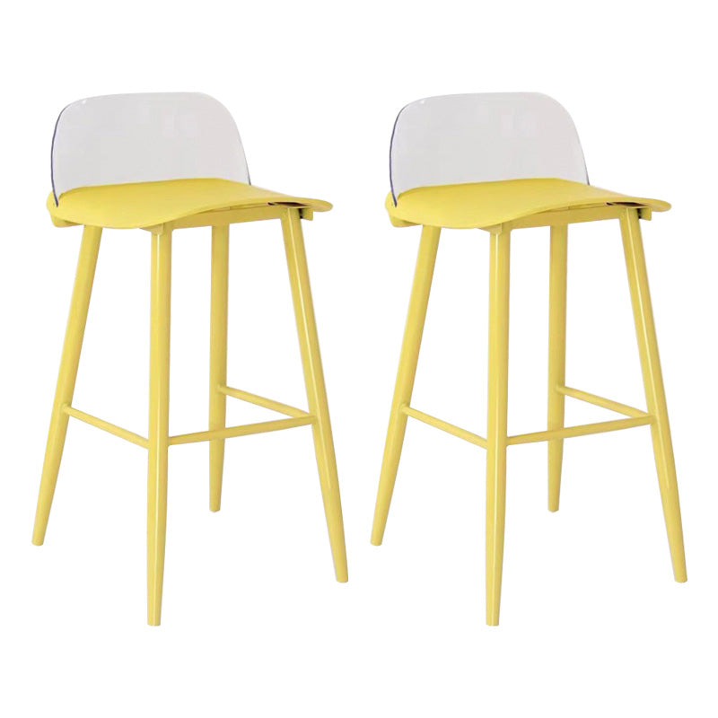 Scandinavian Footrest Home Stool Matte Finish Plastic Bar Stool Clear Yellow 2 Piece Set Clearhalo 'Bar Furniture' 'Bar Stools' 'bar_stools' 'furn' 'furn_bar_stools' 'Furniture' 'furniture_bar_stools' 'Kitchen & Dining Furniture' 4984330