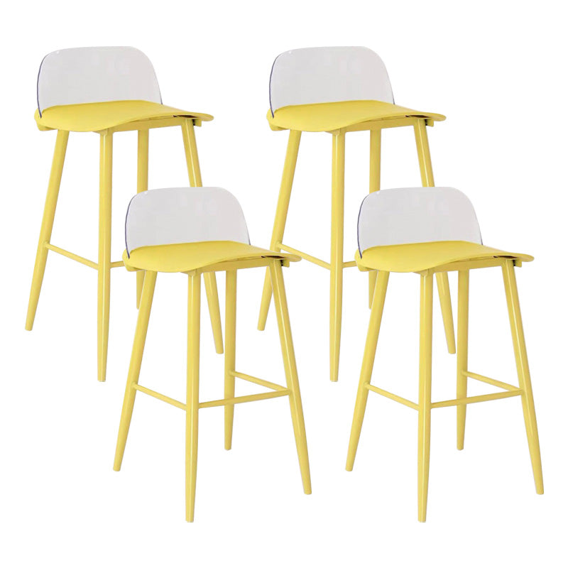 Scandinavian Footrest Home Stool Matte Finish Plastic Bar Stool Clear Yellow 4 Piece Set Clearhalo 'Bar Furniture' 'Bar Stools' 'bar_stools' 'furn' 'furn_bar_stools' 'Furniture' 'furniture_bar_stools' 'Kitchen & Dining Furniture' 4984331