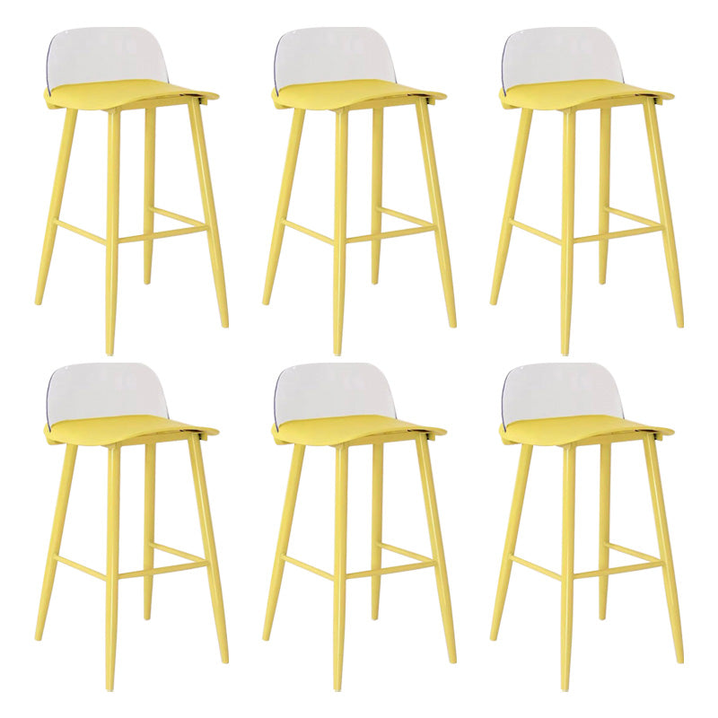 Scandinavian Footrest Home Stool Matte Finish Plastic Bar Stool Clear Yellow 6 Piece Set Clearhalo 'Bar Furniture' 'Bar Stools' 'bar_stools' 'furn' 'furn_bar_stools' 'Furniture' 'furniture_bar_stools' 'Kitchen & Dining Furniture' 4984332