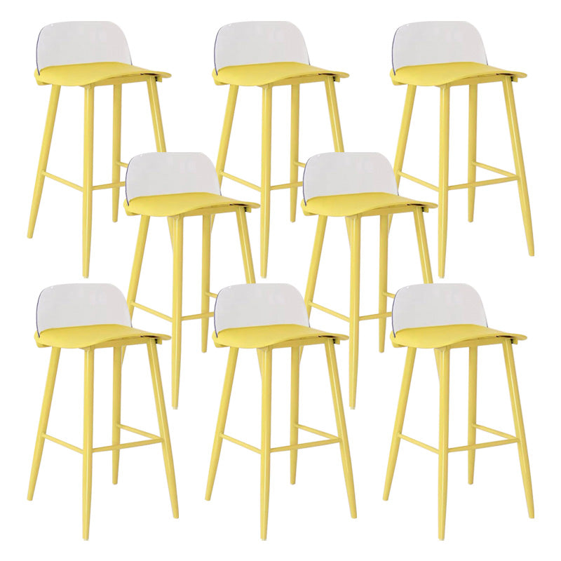 Scandinavian Footrest Home Stool Matte Finish Plastic Bar Stool Clear Yellow 8 Piece Set Clearhalo 'Bar Furniture' 'Bar Stools' 'bar_stools' 'furn' 'furn_bar_stools' 'Furniture' 'furniture_bar_stools' 'Kitchen & Dining Furniture' 4984333