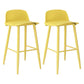 Scandinavian Footrest Home Stool Matte Finish Plastic Bar Stool Yellow 2 Piece Set Counter Stool (23.5"H) Clearhalo 'Bar Furniture' 'Bar Stools' 'bar_stools' 'furn' 'furn_bar_stools' 'Furniture' 'furniture_bar_stools' 'Kitchen & Dining Furniture' 4984334