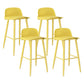 Scandinavian Footrest Home Stool Matte Finish Plastic Bar Stool Yellow 4 Piece Set Counter Stool (23.5"H) Clearhalo 'Bar Furniture' 'Bar Stools' 'bar_stools' 'furn' 'furn_bar_stools' 'Furniture' 'furniture_bar_stools' 'Kitchen & Dining Furniture' 4984335