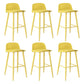 Scandinavian Footrest Home Stool Matte Finish Plastic Bar Stool Yellow 6 Piece Set Counter Stool (23.5"H) Clearhalo 'Bar Furniture' 'Bar Stools' 'bar_stools' 'furn' 'furn_bar_stools' 'Furniture' 'furniture_bar_stools' 'Kitchen & Dining Furniture' 4984336