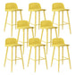 Scandinavian Footrest Home Stool Matte Finish Plastic Bar Stool Yellow 8 Piece Set Counter Stool (23.5"H) Clearhalo 'Bar Furniture' 'Bar Stools' 'bar_stools' 'furn' 'furn_bar_stools' 'Furniture' 'furniture_bar_stools' 'Kitchen & Dining Furniture' 4984337
