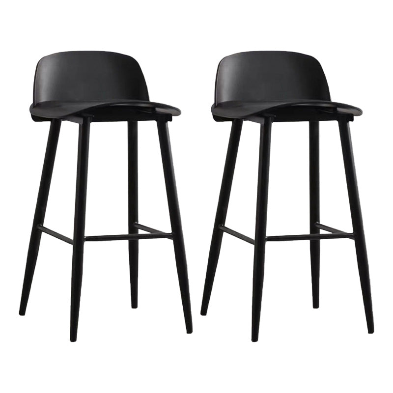 Scandinavian Footrest Home Stool Matte Finish Plastic Bar Stool Black 2 Piece Set Clearhalo 'Bar Furniture' 'Bar Stools' 'bar_stools' 'furn' 'furn_bar_stools' 'Furniture' 'furniture_bar_stools' 'Kitchen & Dining Furniture' 4984338