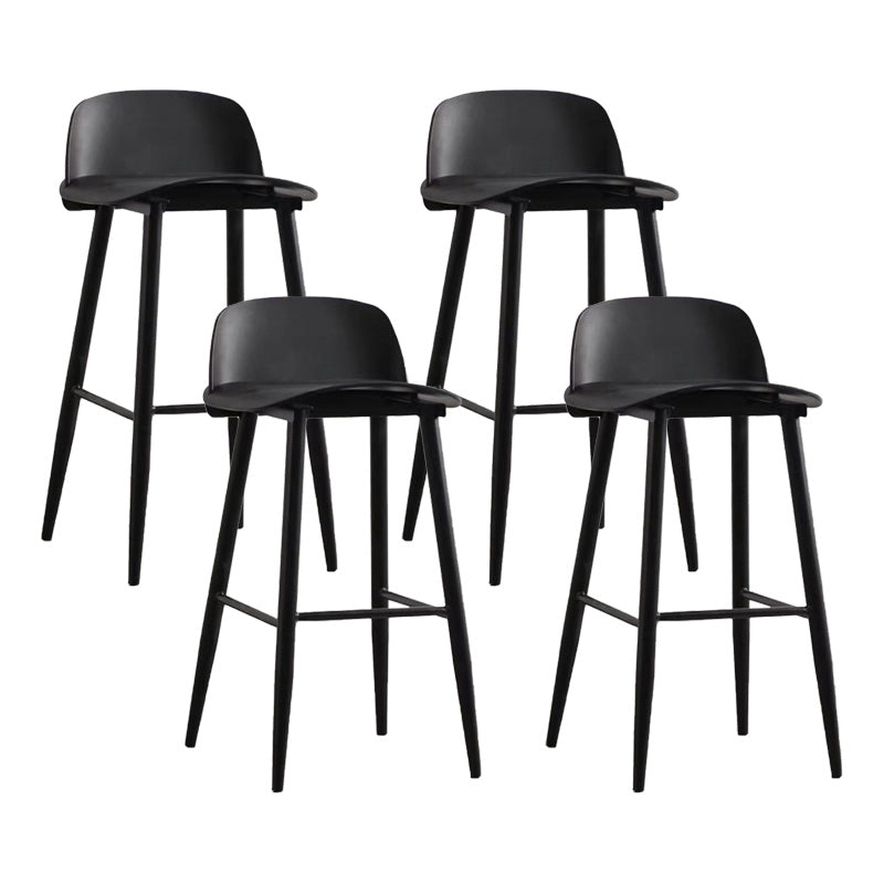 Scandinavian Footrest Home Stool Matte Finish Plastic Bar Stool Black 4 Piece Set Clearhalo 'Bar Furniture' 'Bar Stools' 'bar_stools' 'furn' 'furn_bar_stools' 'Furniture' 'furniture_bar_stools' 'Kitchen & Dining Furniture' 4984339