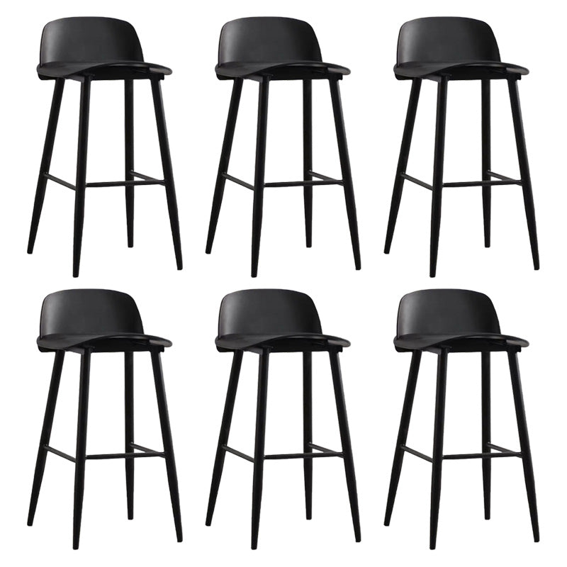 Scandinavian Footrest Home Stool Matte Finish Plastic Bar Stool Black 6 Piece Set Clearhalo 'Bar Furniture' 'Bar Stools' 'bar_stools' 'furn' 'furn_bar_stools' 'Furniture' 'furniture_bar_stools' 'Kitchen & Dining Furniture' 4984340