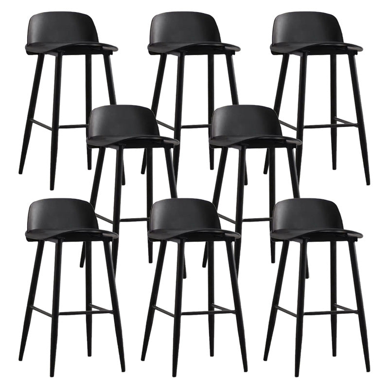 Scandinavian Footrest Home Stool Matte Finish Plastic Bar Stool Black 8 Piece Set Clearhalo 'Bar Furniture' 'Bar Stools' 'bar_stools' 'furn' 'furn_bar_stools' 'Furniture' 'furniture_bar_stools' 'Kitchen & Dining Furniture' 4984341