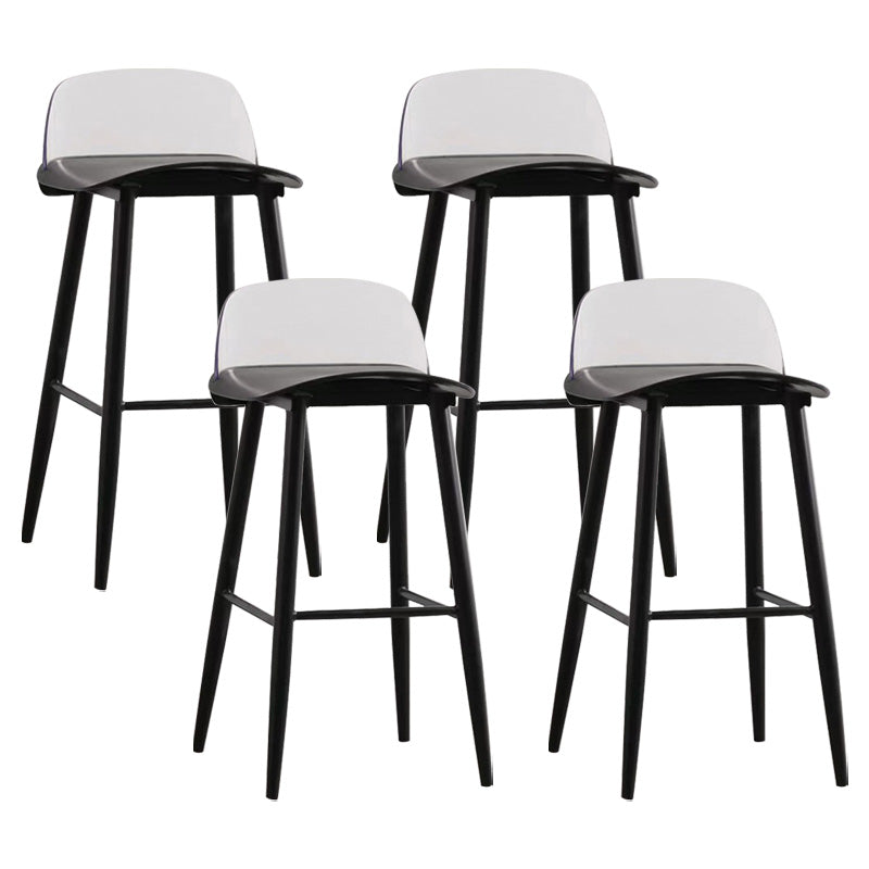 Scandinavian Footrest Home Stool Matte Finish Plastic Bar Stool Black Clear 4 Piece Set Clearhalo 'Bar Furniture' 'Bar Stools' 'bar_stools' 'furn' 'furn_bar_stools' 'Furniture' 'furniture_bar_stools' 'Kitchen & Dining Furniture' 4984347