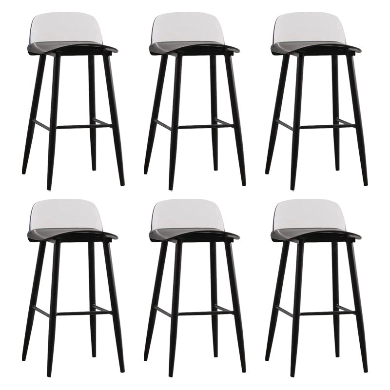Scandinavian Footrest Home Stool Matte Finish Plastic Bar Stool Black Clear 6 Piece Set Clearhalo 'Bar Furniture' 'Bar Stools' 'bar_stools' 'furn' 'furn_bar_stools' 'Furniture' 'furniture_bar_stools' 'Kitchen & Dining Furniture' 4984348