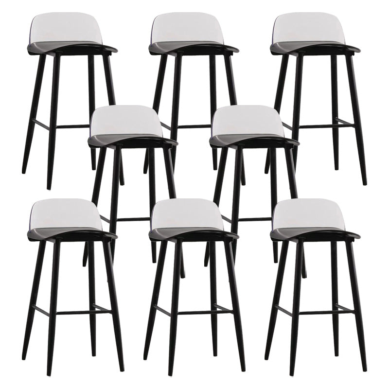 Scandinavian Footrest Home Stool Matte Finish Plastic Bar Stool Black Clear 8 Piece Set Clearhalo 'Bar Furniture' 'Bar Stools' 'bar_stools' 'furn' 'furn_bar_stools' 'Furniture' 'furniture_bar_stools' 'Kitchen & Dining Furniture' 4984349