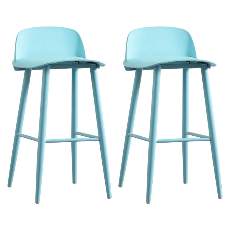 Scandinavian Footrest Home Stool Matte Finish Plastic Bar Stool Blue 2 Piece Set Clearhalo 'Bar Furniture' 'Bar Stools' 'bar_stools' 'furn' 'furn_bar_stools' 'Furniture' 'furniture_bar_stools' 'Kitchen & Dining Furniture' 4984350