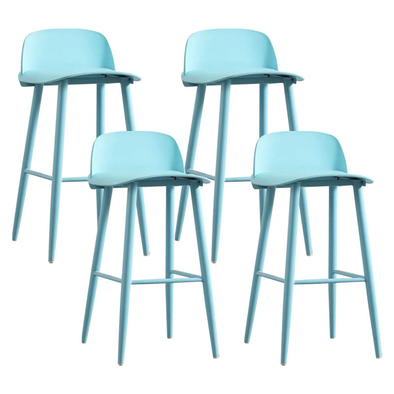 Scandinavian Footrest Home Stool Matte Finish Plastic Bar Stool Blue 4 Piece Set Clearhalo 'Bar Furniture' 'Bar Stools' 'bar_stools' 'furn' 'furn_bar_stools' 'Furniture' 'furniture_bar_stools' 'Kitchen & Dining Furniture' 4984351
