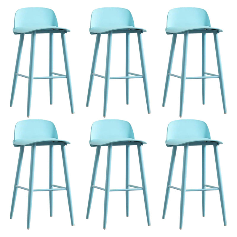 Scandinavian Footrest Home Stool Matte Finish Plastic Bar Stool Blue 6 Piece Set Clearhalo 'Bar Furniture' 'Bar Stools' 'bar_stools' 'furn' 'furn_bar_stools' 'Furniture' 'furniture_bar_stools' 'Kitchen & Dining Furniture' 4984352
