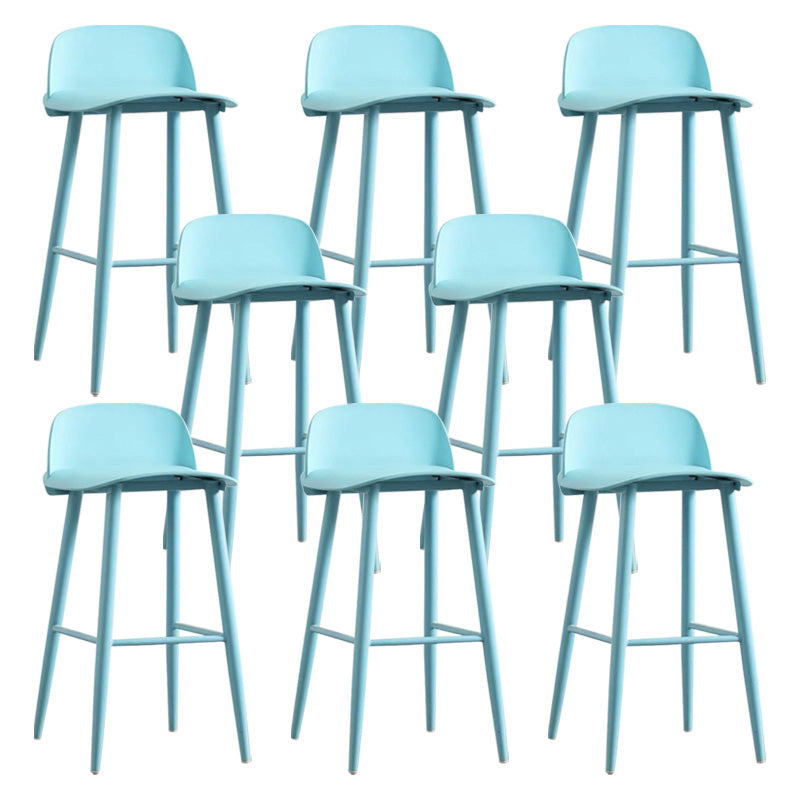 Scandinavian Footrest Home Stool Matte Finish Plastic Bar Stool Blue 8 Piece Set Clearhalo 'Bar Furniture' 'Bar Stools' 'bar_stools' 'furn' 'furn_bar_stools' 'Furniture' 'furniture_bar_stools' 'Kitchen & Dining Furniture' 4984353