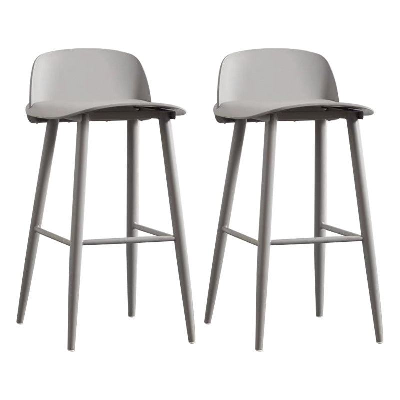 Scandinavian Footrest Home Stool Matte Finish Plastic Bar Stool Grey 2 Piece Set Clearhalo 'Bar Furniture' 'Bar Stools' 'bar_stools' 'furn' 'furn_bar_stools' 'Furniture' 'furniture_bar_stools' 'Kitchen & Dining Furniture' 4984354