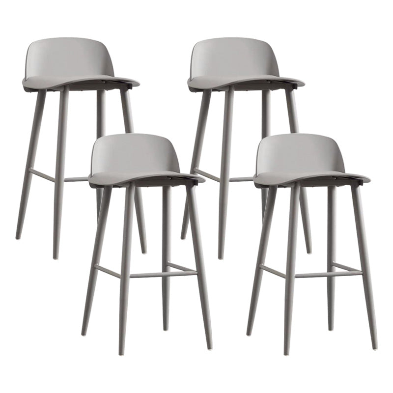 Scandinavian Footrest Home Stool Matte Finish Plastic Bar Stool Grey 4 Piece Set Clearhalo 'Bar Furniture' 'Bar Stools' 'bar_stools' 'furn' 'furn_bar_stools' 'Furniture' 'furniture_bar_stools' 'Kitchen & Dining Furniture' 4984355