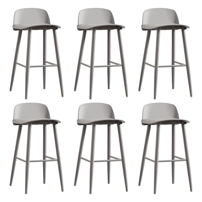 Scandinavian Footrest Home Stool Matte Finish Plastic Bar Stool Grey 6 Piece Set Clearhalo 'Bar Furniture' 'Bar Stools' 'bar_stools' 'furn' 'furn_bar_stools' 'Furniture' 'furniture_bar_stools' 'Kitchen & Dining Furniture' 4984356