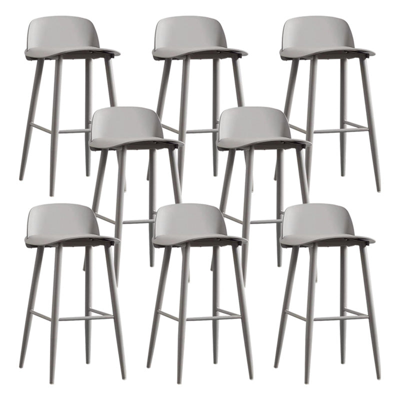 Scandinavian Footrest Home Stool Matte Finish Plastic Bar Stool Grey 8 Piece Set Clearhalo 'Bar Furniture' 'Bar Stools' 'bar_stools' 'furn' 'furn_bar_stools' 'Furniture' 'furniture_bar_stools' 'Kitchen & Dining Furniture' 4984357