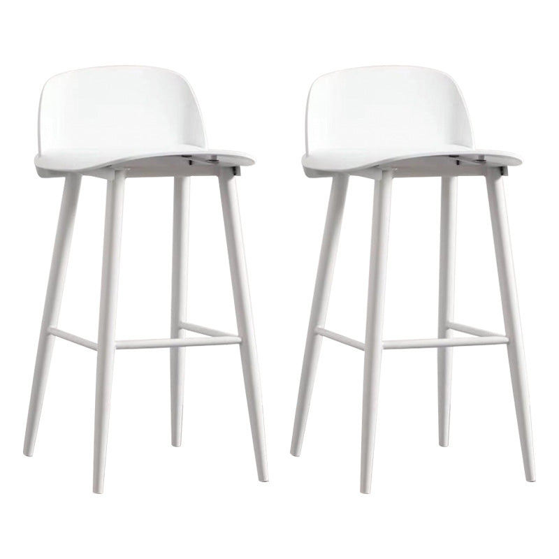 Scandinavian Footrest Home Stool Matte Finish Plastic Bar Stool White 2 Piece Set Clearhalo 'Bar Furniture' 'Bar Stools' 'bar_stools' 'furn' 'furn_bar_stools' 'Furniture' 'furniture_bar_stools' 'Kitchen & Dining Furniture' 4984358