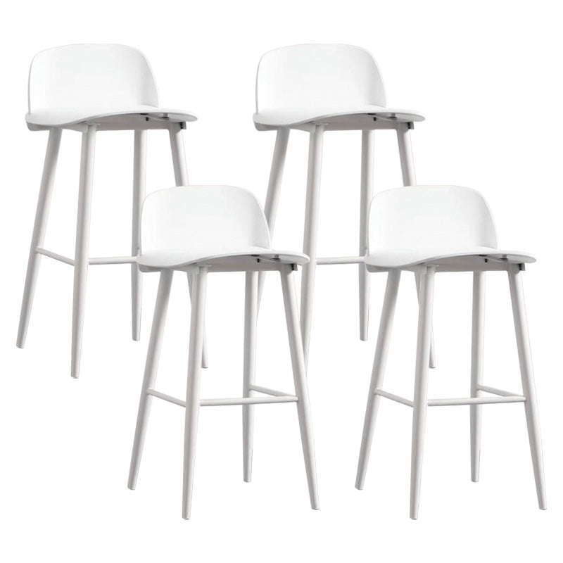 Scandinavian Footrest Home Stool Matte Finish Plastic Bar Stool White 4 Piece Set Clearhalo 'Bar Furniture' 'Bar Stools' 'bar_stools' 'furn' 'furn_bar_stools' 'Furniture' 'furniture_bar_stools' 'Kitchen & Dining Furniture' 4984359