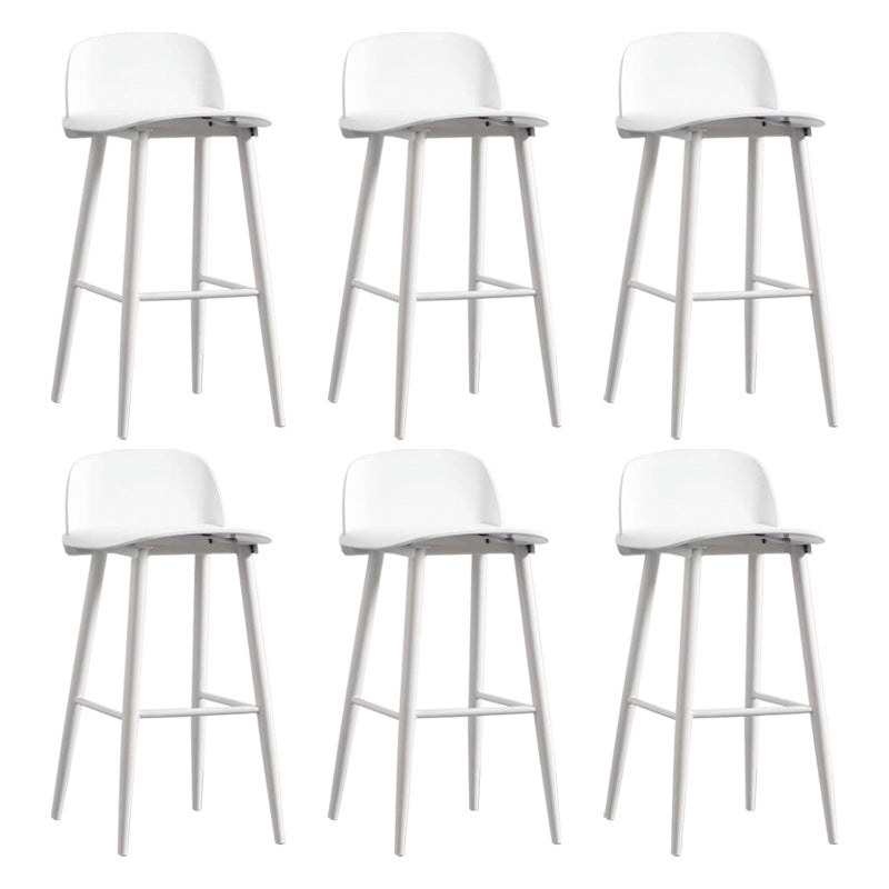 Scandinavian Footrest Home Stool Matte Finish Plastic Bar Stool White 6 Piece Set Clearhalo 'Bar Furniture' 'Bar Stools' 'bar_stools' 'furn' 'furn_bar_stools' 'Furniture' 'furniture_bar_stools' 'Kitchen & Dining Furniture' 4984360