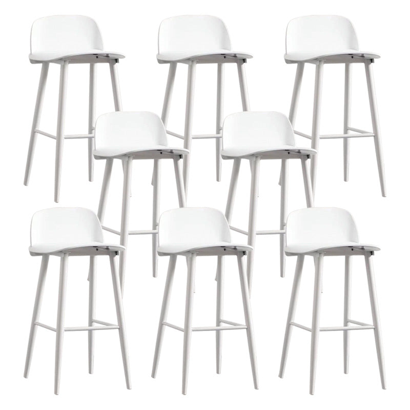 Scandinavian Footrest Home Stool Matte Finish Plastic Bar Stool White 8 Piece Set Clearhalo 'Bar Furniture' 'Bar Stools' 'bar_stools' 'furn' 'furn_bar_stools' 'Furniture' 'furniture_bar_stools' 'Kitchen & Dining Furniture' 4984361