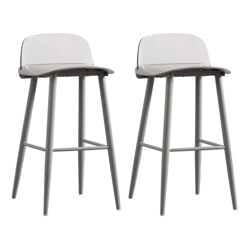 Scandinavian Footrest Home Stool Matte Finish Plastic Bar Stool Gray-Clear 2 Piece Set Clearhalo 'Bar Furniture' 'Bar Stools' 'bar_stools' 'furn' 'furn_bar_stools' 'Furniture' 'furniture_bar_stools' 'Kitchen & Dining Furniture' 4984362