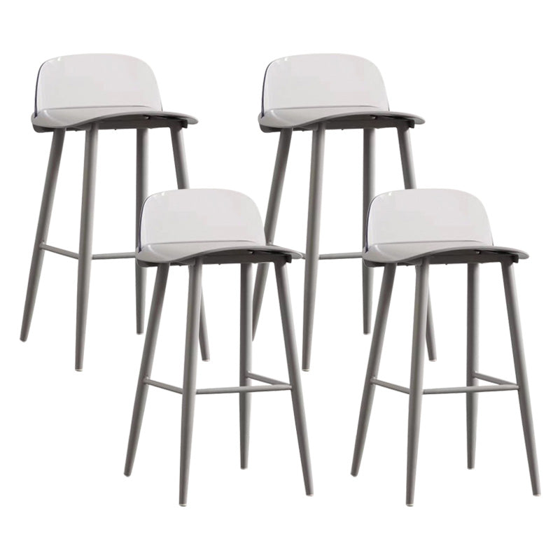 Scandinavian Footrest Home Stool Matte Finish Plastic Bar Stool Gray-Clear 4 Piece Set Clearhalo 'Bar Furniture' 'Bar Stools' 'bar_stools' 'furn' 'furn_bar_stools' 'Furniture' 'furniture_bar_stools' 'Kitchen & Dining Furniture' 4984363