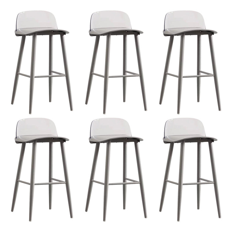 Scandinavian Footrest Home Stool Matte Finish Plastic Bar Stool Gray-Clear 6 Piece Set Clearhalo 'Bar Furniture' 'Bar Stools' 'bar_stools' 'furn' 'furn_bar_stools' 'Furniture' 'furniture_bar_stools' 'Kitchen & Dining Furniture' 4984364
