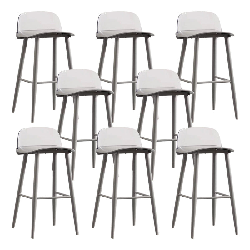 Scandinavian Footrest Home Stool Matte Finish Plastic Bar Stool Gray-Clear 8 Piece Set Clearhalo 'Bar Furniture' 'Bar Stools' 'bar_stools' 'furn' 'furn_bar_stools' 'Furniture' 'furniture_bar_stools' 'Kitchen & Dining Furniture' 4984365