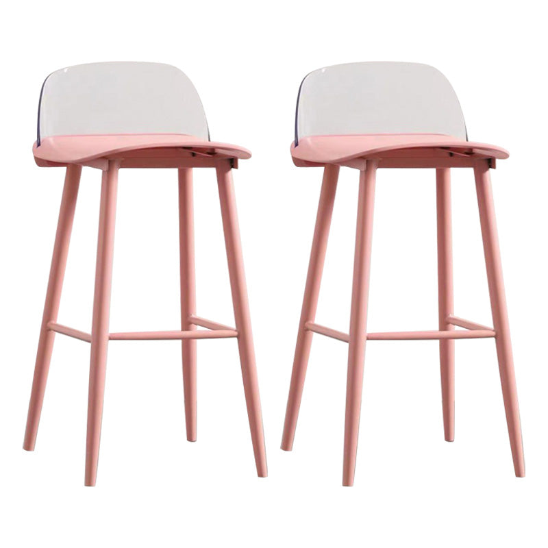 Scandinavian Footrest Home Stool Matte Finish Plastic Bar Stool Red Clear 2 Piece Set Clearhalo 'Bar Furniture' 'Bar Stools' 'bar_stools' 'furn' 'furn_bar_stools' 'Furniture' 'furniture_bar_stools' 'Kitchen & Dining Furniture' 4984366