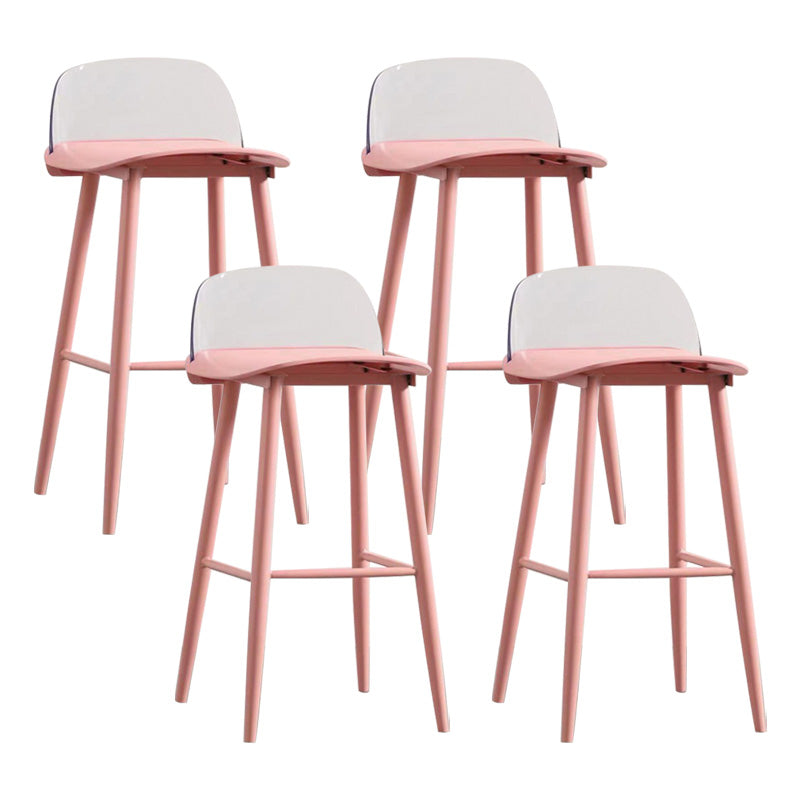 Scandinavian Footrest Home Stool Matte Finish Plastic Bar Stool Red Clear 4 Piece Set Clearhalo 'Bar Furniture' 'Bar Stools' 'bar_stools' 'furn' 'furn_bar_stools' 'Furniture' 'furniture_bar_stools' 'Kitchen & Dining Furniture' 4984367