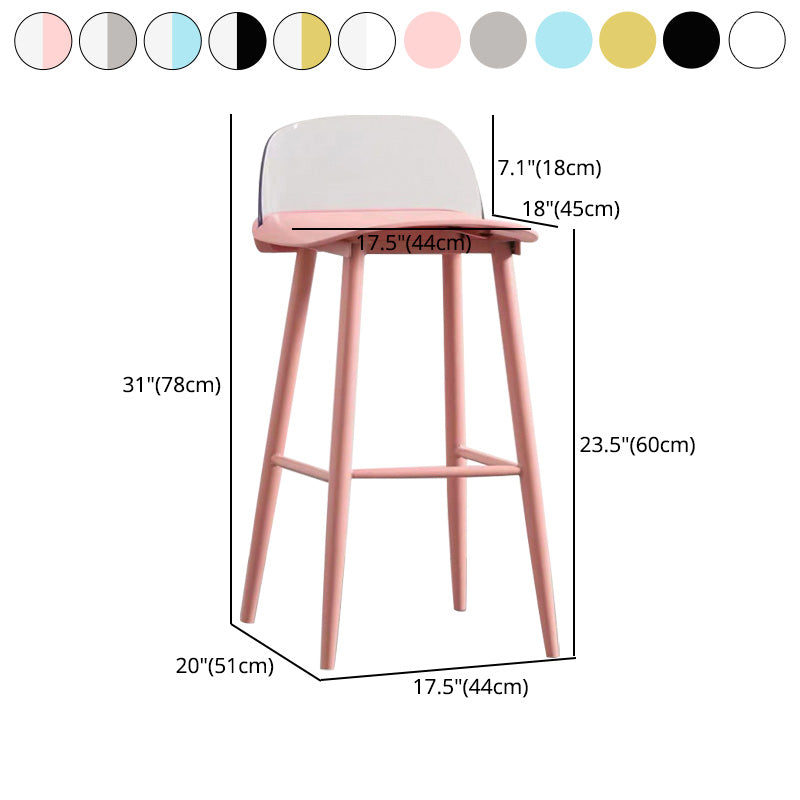 Scandinavian Footrest Home Stool Matte Finish Plastic Bar Stool Clearhalo 'Bar Furniture' 'Bar Stools' 'bar_stools' 'furn' 'furn_bar_stools' 'Furniture' 'furniture_bar_stools' 'Kitchen & Dining Furniture' 4984370