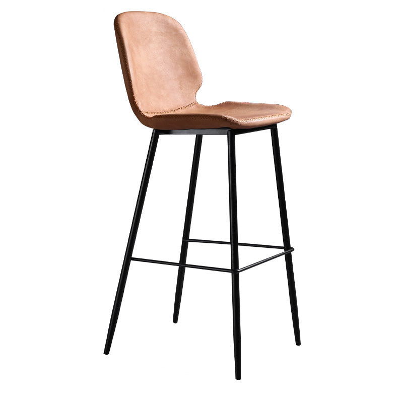 Scandinavian Matte Finish Leather Barstool Footrest Living Room Stool Clearhalo 'Bar Furniture' 'Bar Stools' 'bar_stools' 'furn' 'furn_bar_stools' 'Furniture' 'furniture_bar_stools' 'Kitchen & Dining Furniture' 4984380
