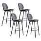 Scandinavian Matte Finish Leather Barstool Footrest Living Room Stool Dark Gray 4 Piece Set Clearhalo 'Bar Furniture' 'Bar Stools' 'bar_stools' 'furn' 'furn_bar_stools' 'Furniture' 'furniture_bar_stools' 'Kitchen & Dining Furniture' 4984383