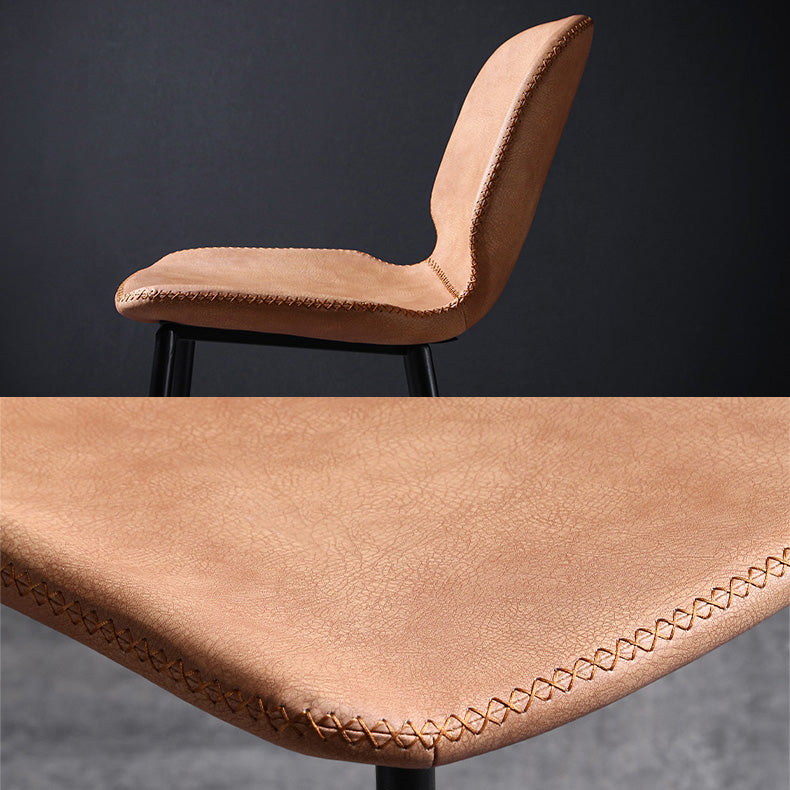 Scandinavian Matte Finish Leather Barstool Footrest Living Room Stool Clearhalo 'Bar Furniture' 'Bar Stools' 'bar_stools' 'furn' 'furn_bar_stools' 'Furniture' 'furniture_bar_stools' 'Kitchen & Dining Furniture' 4984384