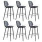 Scandinavian Matte Finish Leather Barstool Footrest Living Room Stool Dark Gray 6 Piece Set Clearhalo 'Bar Furniture' 'Bar Stools' 'bar_stools' 'furn' 'furn_bar_stools' 'Furniture' 'furniture_bar_stools' 'Kitchen & Dining Furniture' 4984385