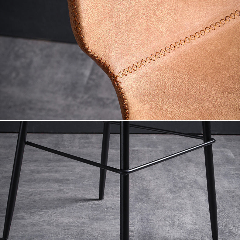 Scandinavian Matte Finish Leather Barstool Footrest Living Room Stool Clearhalo 'Bar Furniture' 'Bar Stools' 'bar_stools' 'furn' 'furn_bar_stools' 'Furniture' 'furniture_bar_stools' 'Kitchen & Dining Furniture' 4984386