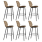 Scandinavian Matte Finish Leather Barstool Footrest Living Room Stool Light Brown 6 Piece Set Bar Stool(30"H) Clearhalo 'Bar Furniture' 'Bar Stools' 'bar_stools' 'furn' 'furn_bar_stools' 'Furniture' 'furniture_bar_stools' 'Kitchen & Dining Furniture' 4984392