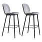 Scandinavian Matte Finish Leather Barstool Footrest Living Room Stool Light Gray 2 Piece Set Clearhalo 'Bar Furniture' 'Bar Stools' 'bar_stools' 'furn' 'furn_bar_stools' 'Furniture' 'furniture_bar_stools' 'Kitchen & Dining Furniture' 4984396