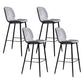 Scandinavian Matte Finish Leather Barstool Footrest Living Room Stool Light Gray 4 Piece Set Clearhalo 'Bar Furniture' 'Bar Stools' 'bar_stools' 'furn' 'furn_bar_stools' 'Furniture' 'furniture_bar_stools' 'Kitchen & Dining Furniture' 4984397